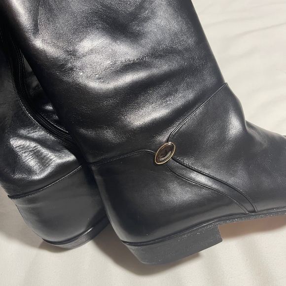 Sesto Meucci Black Leather Riding Boots - Picture 1 of 10